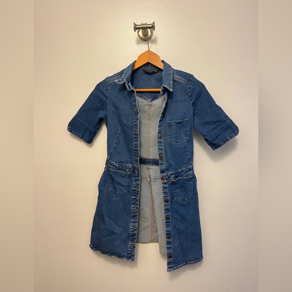 Zara | Trafaluc Collection Denim Button Mini Dress - Picture 1 of 4